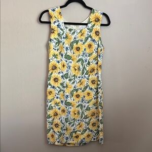 CDC Vintage Daisy: Yellow and Brown Sleeveless Sundress size 8